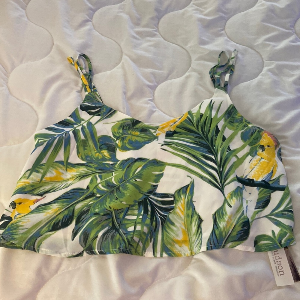 June & Hudson cropped chiffon top